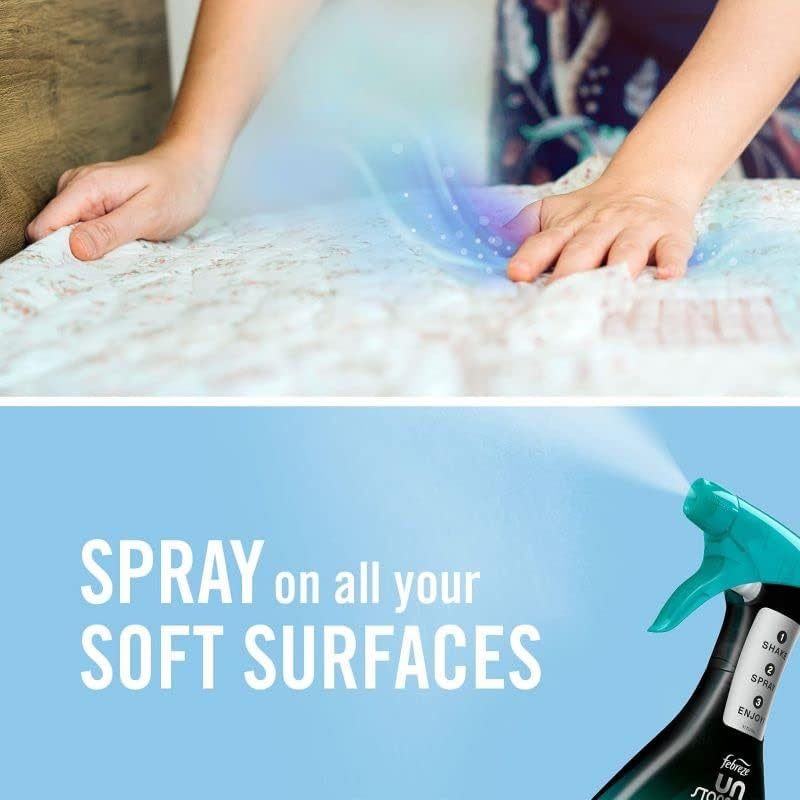 Febreze Fabric Refresher Spray, FRESH LINEN, 375ml (Pack of 2) – Odour Eliminator for Sofas, Curtains & Upholstery – OdourClear Technology