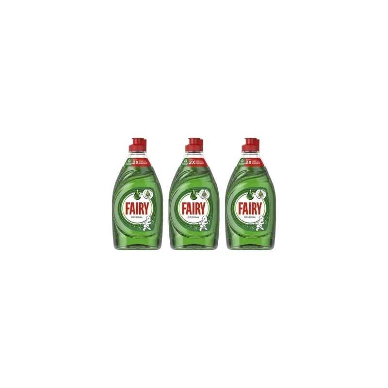 Fairy Original Washing Up Liquid Green 320ml (Pack of 3), Concentrated Dishwashing Liquid with LiftAction for Tough Grease Removal, Long-Lasting Formula, Gentle on Hands