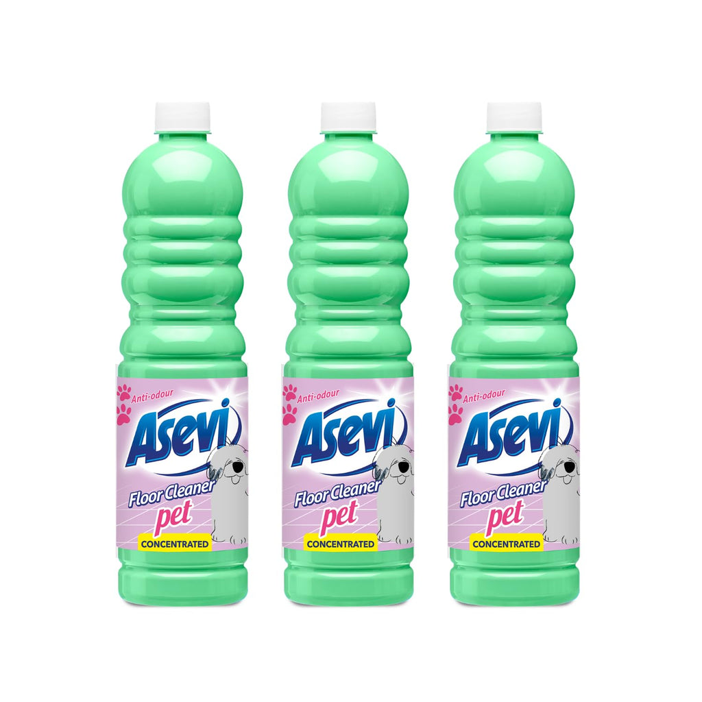 Asevi Concentrated Floor Cleaner Liquid – Fresh & Powerful Cleaning for Laminate, Stone & Hard Surfaces – Multipack 3 x 1L Bottles