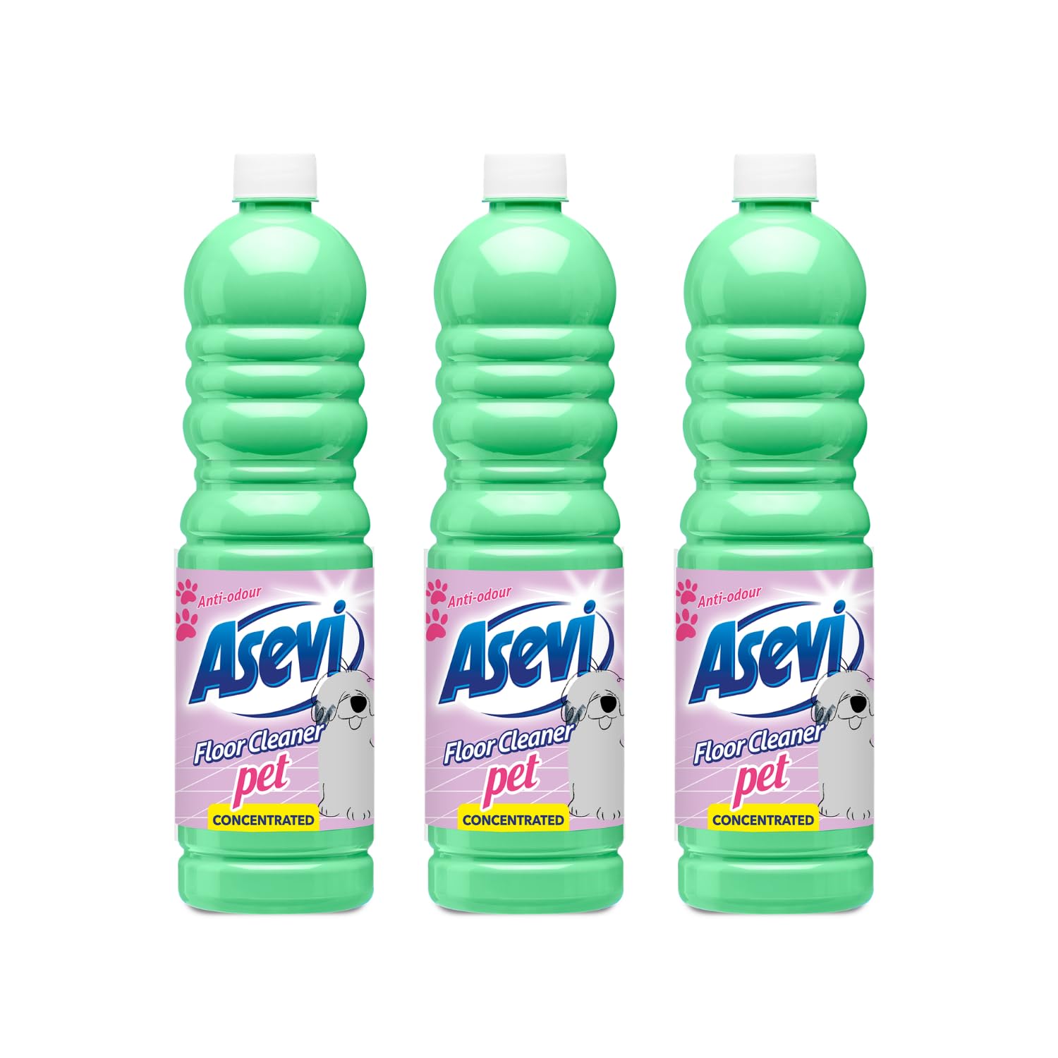 Asevi Concentrated Floor Cleaner Liquid – Fresh & Powerful Cleaning for Laminate, Stone & Hard Surfaces – Multipack 3 x 1L Bottles