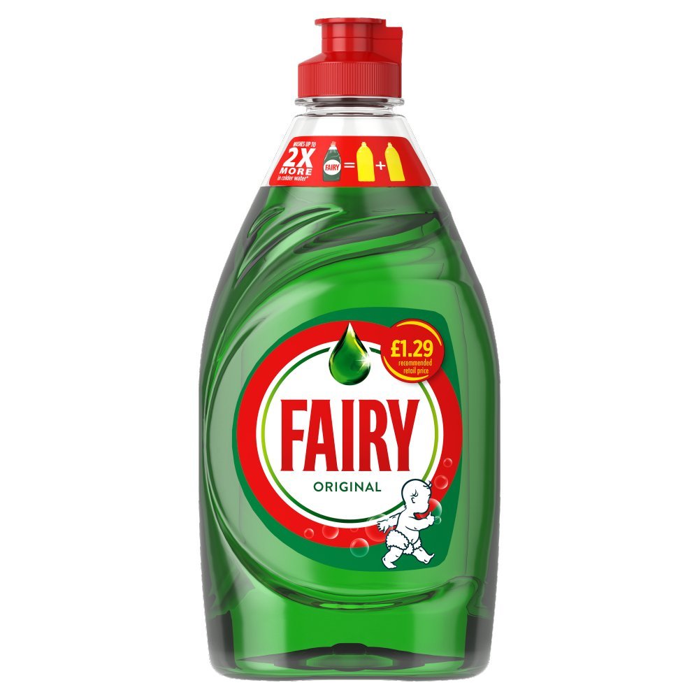 Fairy Original Washing Up Liquid Green 320ml (Pack of 3), Concentrated Dishwashing Liquid with LiftAction for Tough Grease Removal, Long-Lasting Formula, Gentle on Hands