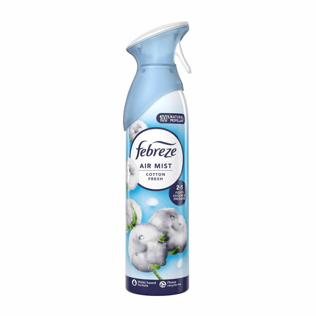 4 x Febreze Air Mist Freshener Cotton Fresh 185ml
