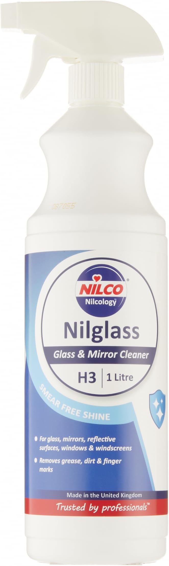 Nilco Nilglass H3 Smear-Free Glass & Mirror Cleaner 1 Litre Trigger Spray Bottle