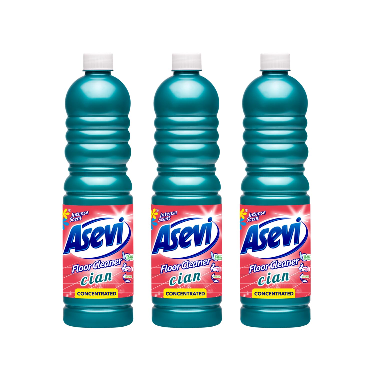 Asevi Concentrated Floor Cleaner Liquid – Fresh & Powerful Cleaning for Laminate, Stone & Hard Surfaces – Multipack 3 x 1L Bottles