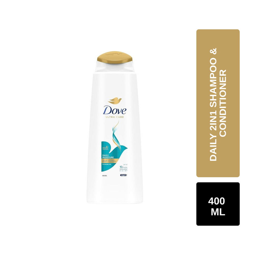 Pack of - 6 Dove Ultra Care 2in1 Daily Moisture Shampoo and Conditioner 400ml