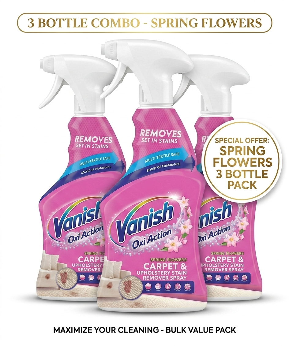 Pack of 3 Vanish Oxi Action Carpet & Upholstery Stain Remover Spray 500ml