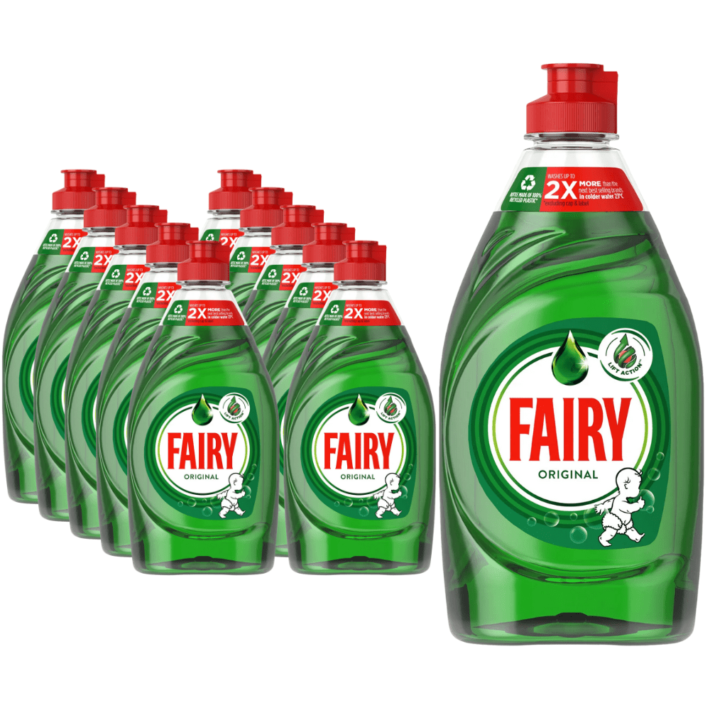 Fairy Original Dishwashing Liquid 320ml – Pack of 10 - Clean & Fresh Scent - Tough on Grease, Gentle on Hands