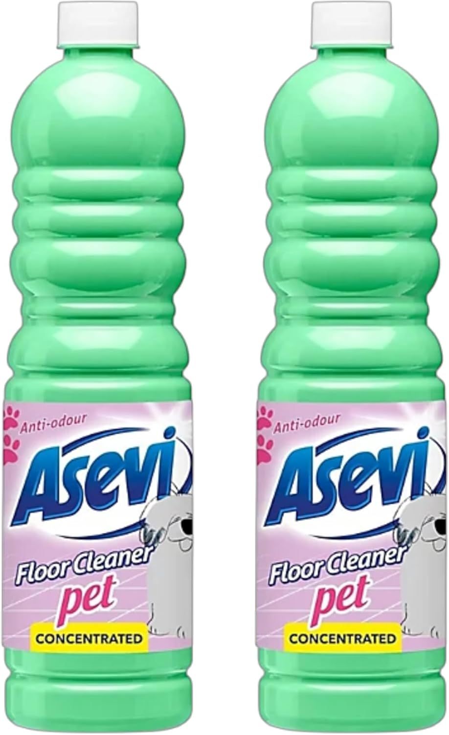 Asevi Pet Floor Cleaner 2 x 1L, Concentrated Formula, Anti-Odour | Specially Designed for Homes with Pets | Long - Lasting Freshness & Hygienic Clean