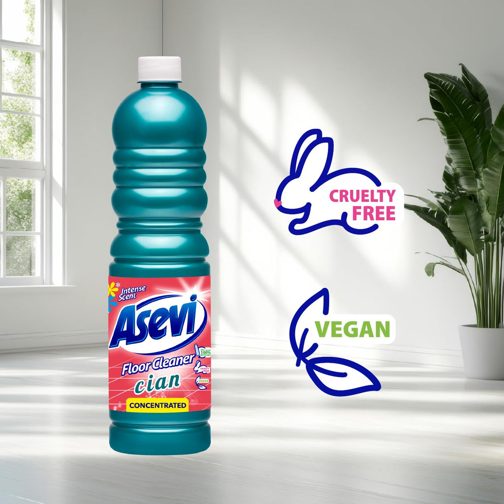 Asevi Concentrated Floor Cleaner Liquid – Fresh & Powerful Cleaning for Laminate, Stone & Hard Surfaces – Multipack 3 x 1L Bottles