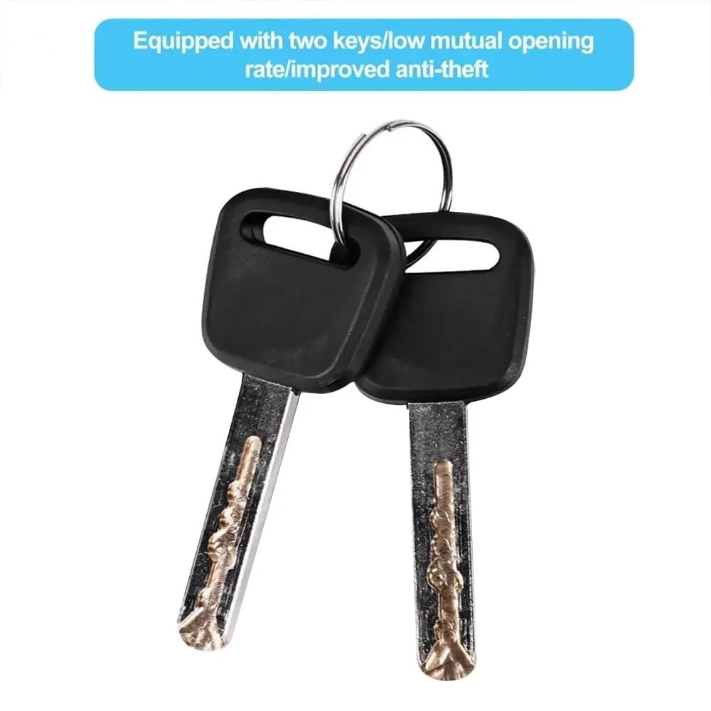 Alarm Disc Lock with 110dB Siren, Waterproof Dustproof Rustproof Motorcycle Security Lock, Yellow 7mm Pin, Keyless Press Lock