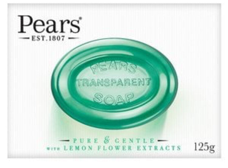 Pears Soap Oil Clear with Lemon Extract 125g Bar  X12 (Green) 24hr tracked