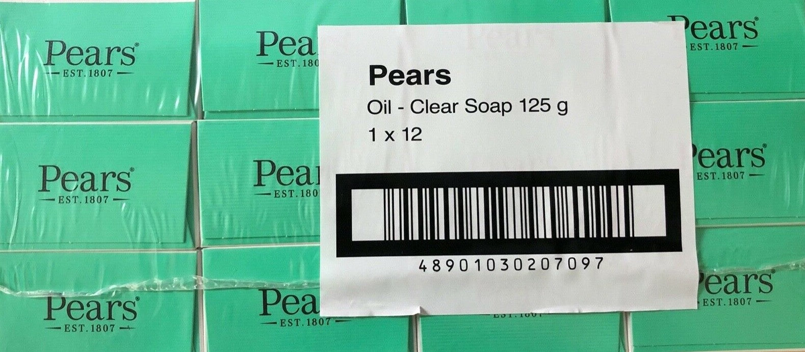 Pears Soap Oil Clear with Lemon Extract 125g Bar  X12 (Green) 24hr tracked