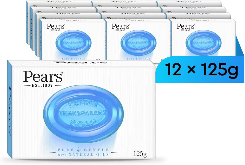 Pears Pure & Gentle Transparent Soap Bar with Mint Extracts 125g x 12