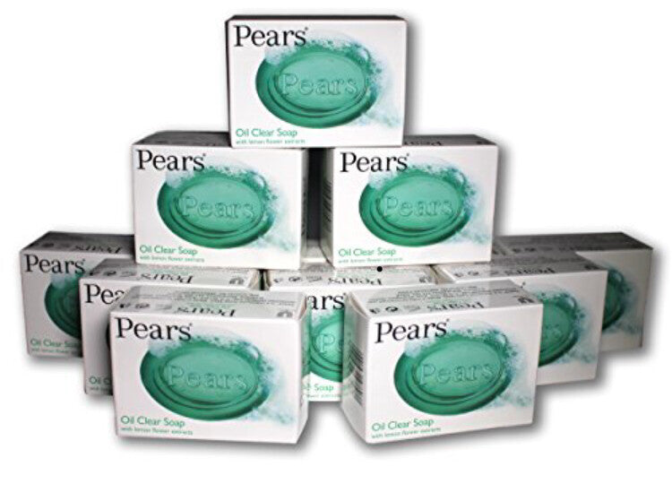 Pears Soap Oil Clear with Lemon Extract 125g Bar  X12 (Green) 24hr tracked