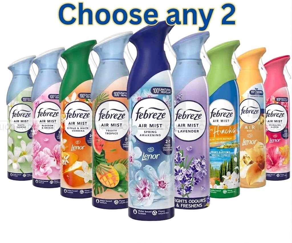 Febreze Air Mist Freshener Spray – Any 2 Selection  × 185ml